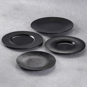 Assiette de service créative nordique en mélamine incassable pour steak, motif écorce noire, 8,5/9,5/10,5/11,5 pouces, pour restaurant et maison - Product Image 2