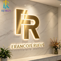 Enseigne lumineuse LED personnalisée avec logo, acrylique rétroéclairé, acier inoxydable, pour entreprises, hôpitaux, intérieur, réception, murale, IP65