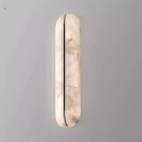 JYLIGHTING Applique murale de galerie de luxe à lumière chaude en pierre d'albâtre veinée fendue verticale, style moderniste français, pour hôtel Belmond