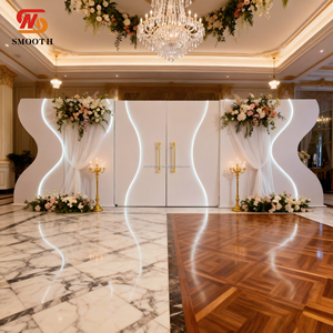 Suave elegante blanco acrílico Panel soporte pantalla arco telón de fondo boda telón de fondo decoración de escenario evento arqueado - Product Image 6