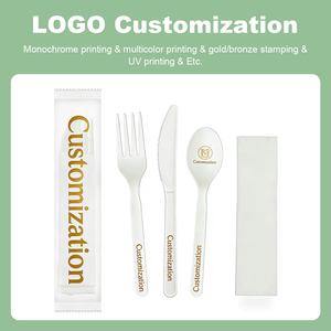 Juego de Cubiertos Desechables de Madera Personalizados de Fábrica con Logotipo Personalizado, Servilleta, Palillo y Toallita Húmeda Incluidos, Ecológico para Empresas y Marcas - Product Image 4