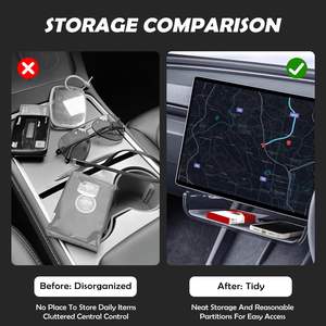Accesorios organizadores para <span class=keywords><strong>salpicadero</strong></span>, almacenamiento magnético detrás de la pantalla debajo de la pantalla para el modelo Y Model 3 2024 a 2021 Highland - Product Image 3