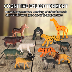 Jouets de modèles d'<span class=keywords><strong>animaux</strong></span> sauvages, figurines d'<span class=keywords><strong>animaux</strong></span> de la forêt en plastique souple, ensemble de jouets d'<span class=keywords><strong>animaux</strong></span> en PVC en vrac pour collection de zoo, jeu - Product Image 4