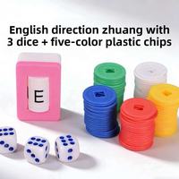 Accessoires de Mahjong portables de haute qualité en plastique – Jetons cinq couleurs, dés et marqueurs de direction – Écologiques et durables pour les jeux décontractés