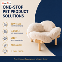 Chaise longue pour chat en bois massif robuste, lit surélevé de luxe pour chat d'intérieur, coussin moelleux, tendance, toutes saisons, écologique