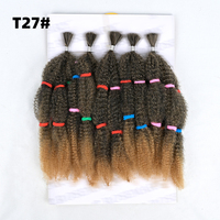 Extensions de cheveux Afro Kinky Marley de 14 pouces, 20 mèches de cheveux ondulés et bouclés, effet naturel pour les noirs