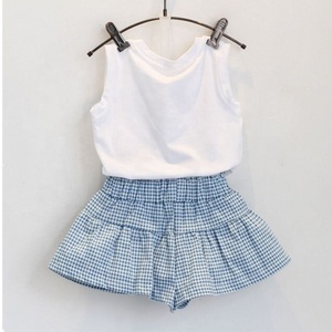 Setelan Baju Katun Anak Perempuan, Setelan Pakaian Anak Perempuan, Kemeja Lengan Pendek, Rok Pendek 2 Potong, Setelan Pakaian Kartun Anak Perempuan, Katun Busur, Pakaian Anak-anak - Product Image 2
