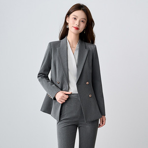 Women's Suit Set Polyester Worsted Full Sleeve Slim Fit Blazer Professional Office Lady Spring Anti-Wrinkle - Product Image 2