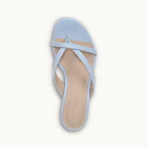 Women's Thong Sandals Open Round Toe Cross Straps <b>Kitten</b> <b>Heel</b> Sandals slip on Heeled Mule <b>Shoes</b> for <b>Ladies</b> Summer Outdoor - Product Image 3