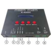 Contrôleur LED K-4000C pour cartes SD, pixels LED WS2812, SPI DMX512, double sortie DC 5V 12V 24V, programmable pour bandes LED