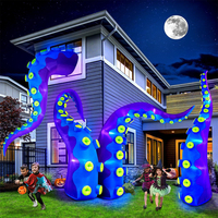 Ballon gonflable en forme de patte de pieuvre pour Halloween, avec lumières LED, décoration lumineuse, ornement de jardin, jouet gonflable de dessin animé