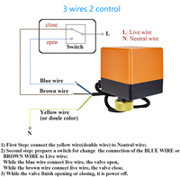 Válvula de bola de agua motorizada eléctrica de latón TMOK DN20 3/4" AC 220V 110V 24V 12V 5V de dos hilos y 3 vías tipo T/L para sistema HVAC