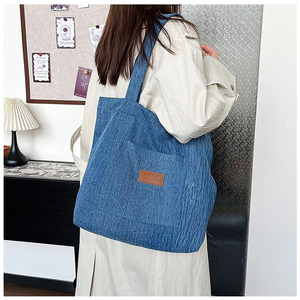Qetesh Canvas Tote Túi Thời Trang Denim Nhà Máy Bán Buôn Của Phụ Nữ Duy Nhất Vai Túi Cho Các Trường Học Và Làm Việc - Product Image 4