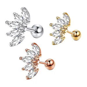 Colori della miscela 20pcs Del Corpo Dei Monili Punk Della Vite Prigioniera Dell'orecchio Cartilagine Sexy Helix Dell'orecchino 16G Acciaio Chirurgico Zircone <span class=keywords><strong>Trago</strong></span> il <span class=keywords><strong>Piercing</strong></span> per le Donne Degli Uomini - Product Image 1