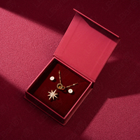 Échantillons Gratuits Boîtes d'Emballage de Bijoux Portable Décoratif Collier Cadeau avec Logo Ensemble de Boîtes de Luxe