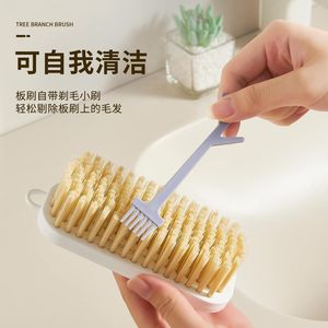 Brosse de nettoyage en bambou à poils naturels avec peigne autonettoyant pour usage domestique - Product Image 1