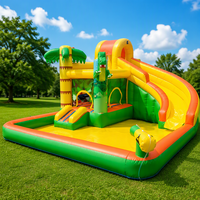 Toboggan aquatique gonflable d'été pour enfants, toboggan de parc aquatique extérieur avec piscine à jets d'eau, toboggan gonflable commercial