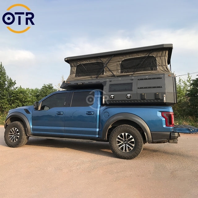 Pop up Camper for Pickup Truck Independent Suspension 4 Person Capacity Lightweight Aluminum Construction Large Sleeping Area
