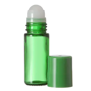 Personalizado Verde 30 ml 1 oz Rolo Cilíndrico Rolo De Vidro Garrafas Perfume 50ml Rolo Em Garrafa De Desodorização De Óleo Essencial