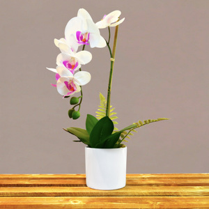 Vendeur chaud Real Touch fleurs d'orchidées artificielles pour la décoration <span class=keywords><strong>de</strong></span> la maison <span class=keywords><strong>Pot</strong></span> <span class=keywords><strong>Culture</strong></span> déc. Fleurs artificielles dans des pots décoratifs - Product Image 5