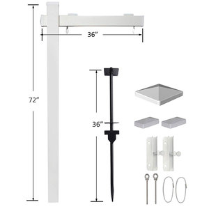 Panneau publicitaire en PVC pour jardin, 72 pouces, poteaux de signalisation immobilière avec bras réglable de 47 pouces, peut supporter un panneau de 36 pouces, décorations de jardin - Product Image 6