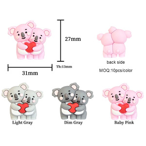 <b>Silicone</b> 3D Koala <b>Beaded</b> Keychain Epoxy Resin Cartoon Pendant Jewelry Accessories Wholesale - Product Image 4