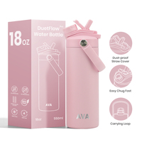 Botol Air Olahraga Stainless Steel 18oz Bebas BPA, Portabel, 100% Anti Bocor, Termos Vakum untuk Gym dengan Pegangan