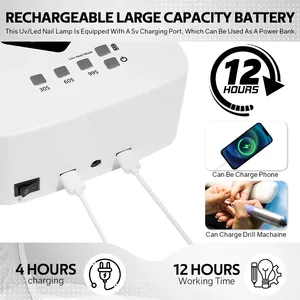 Lampe à ongles UV LED rechargeable avec détection automatique, 30 LED, séchoir à ongles sans fil pour le durcissement du vernis gel, outil de manucure professionnel - Product Image 6