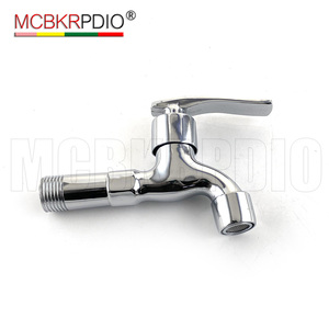 <span class=keywords><strong>Robinet</strong></span> de lavabo <span class=keywords><strong>double</strong></span> moderne <span class=keywords><strong>Robinet</strong></span> mural en céramique en alliage de zinc pour l'extérieur 3 ans Eau froide pour machine à laver - Product Image 2