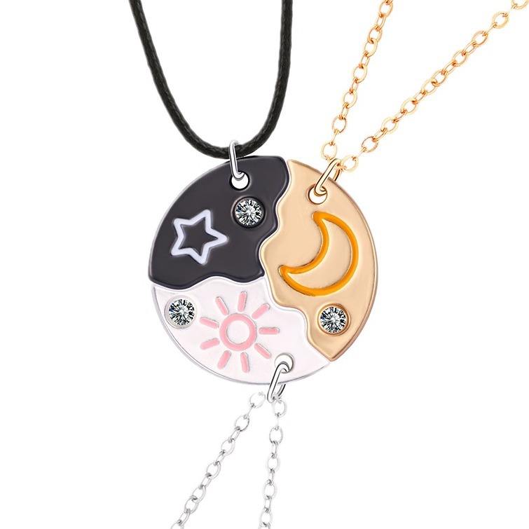 New Arrival Best Friend Necklace for Girls Sun Moon Star Combo Part  Friendship Necklace