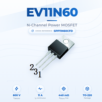 Transistor MOSFET Trench N-Channel EvolE 600V 11A TO-220, Setara dengan EvolE TO-220 Seri SPP11N60CFD