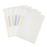 Porte-documents A4 rotatif en PP, épaissi, grande capacité, transparent, à ouverture latérale, avec clip de rangement pour CV et papiers de test