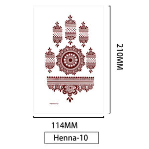 Pegatinas de tatuaje temporal de Henna <span class=keywords><strong>roja</strong></span> de mano completa <span class=keywords><strong>para</strong></span> mujeres tintas a prueba de agua con diseños de tatuaje de Henna - Product Image 5