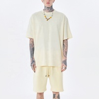 Nouveau Design de luxe en coton de qualité, coupe ample, petite marque à épaules tombantes, t-shirt blanc surdimensionné pour hommes