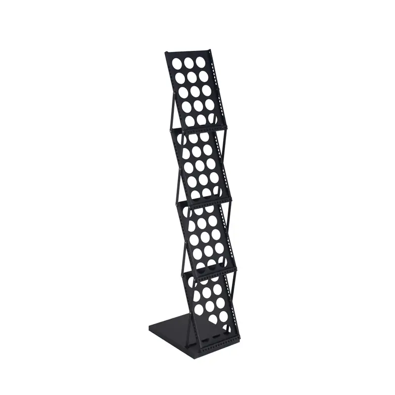 Aluminum Frame A4 Exhibition Display Racks Acrylic Board Display Stand Folding Catalog Brochure Holder black Stand