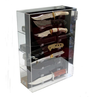 Vitrine à couteaux en plexiglas personnalisée, présentoir à couteaux en acrylique transparent avec serrure