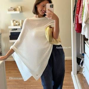 Novedad Verano 2026 Cárdigan tipo capa irregular para mujer, Kimono de malla transparente de verano, de punto de seda helada de ajuste holgado, Prenda de playa y Camisa de protección solar - Product Image 2