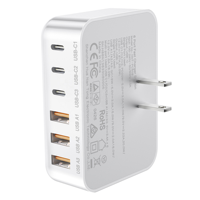 Vente directe usine OEM ODM Station de charge 6-en-1 GaN 100W Chargeur rapide 3A3C PD QC Prises US EU UK pour Ordinateur Portable Téléphone Ignifuge OTP