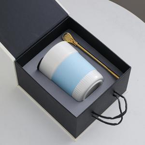 Custom logo Festival Business Gift Box Set 450ml Silicone Sleeve <b>Ceramic</b> Double Wall Insulated Travel Coffee Cup with Slider <b>Lid</b> - Product Image 3