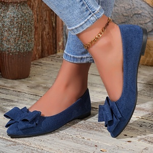 2026 Ballerines plates pour femmes grandes tailles, à bout pointu, à enfiler, avec nœud, pour la marche - Product Image 4