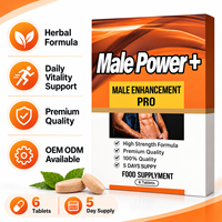 Comprimés à base de plantes OEM ODM Male Power Plus pour hommes, soutien quotidien de la vitalité et de l'énergie, 6 comprimés, marque privée
