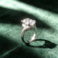 Bague en argent 925 avec moissanite étincelante couleur D, taille coussin brillant 10 carats, testée et approuvée, pour mariage, bijoux fins