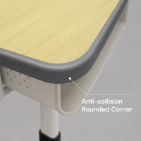 Table d'étude ergonomique à hauteur réglable avec chaise, structure métallique, pour salle de classe - Fournisseur d'usine
