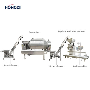 สายการผลิตบรรจุผงอัตโนมัติ, เครื่องผสมแบบดรัมหมุนพร้อมเครื่องลำเลียงแบบถังคู่ และเครื่องบรรจุแบบสกรูคู่ - Product Image 3