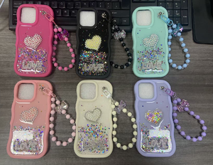 <span class=keywords><strong>Para</strong></span> iPhone 17 16 15 14 13 12 Diamond Love TPU Funda de teléfono <span class=keywords><strong>para</strong></span> Samsung M16 A17 A07 <span class=keywords><strong>A16</strong></span> Luxury Glitter Girls Phone Case con cadena - Product Image 1