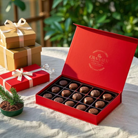 Boîte cadeau de luxe en papier recyclé écologique de qualité supérieure pour chocolats pralinés, avec fermeture magnétique et séparateur