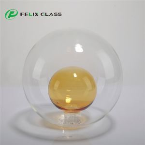 Abat-jour en verre soufflé ambré clair à double paroi OEM, lampes de plafond, style européen traditionnel moderne, fait main, respectueux de l'environnement - Product Image 1