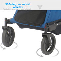 Poussette pliable pour animaux de compagnie CHENYUE, chariot de camping respirant en maille, pliable, avec roues rotatives
