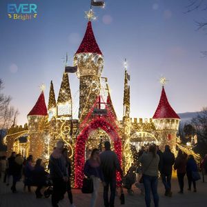 Décoration de Noël personnalisée en plein air, éclairée, grand château géant en 3D, motif lumineux, affichage pour centre commercial - Product Image 6