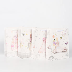 Quantité minimale de commande de vente au détail 30 pièces logo doré personnalisé sac en papier rose de luxe bijoux perruque cadeau de mariage vêtements emballage sacs à provisions - Product Image 2